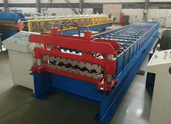 Quality Corrugated Wall Sheet Roll Forming Machine For Building Construction PLC Control for sale