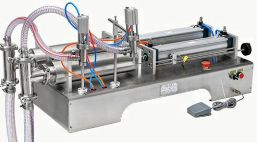 Pneumatic Liquid Double Heads Filling Machine Horizontal Piston Filling Machine For Sale