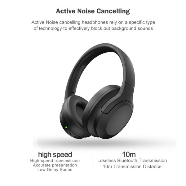 10m Distance Active Noise Cancelling Earphones 20 Hours Wireless Headset
