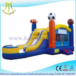 China Hansel best quality inflatable soccer combo slide for children playing wholesale