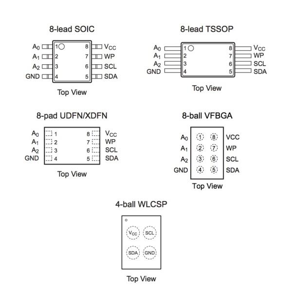 256Kb 32K X 8 1MHz 8 SOIC Serial Flash Chip IC ATMEL Original AT24C256C-SSHL-T