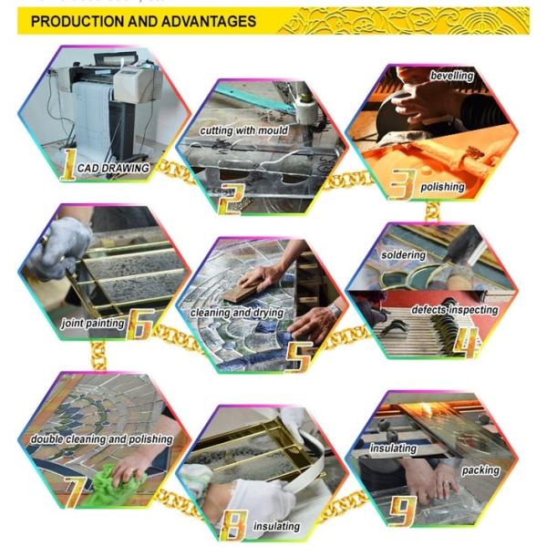 iron glass panels in door 0