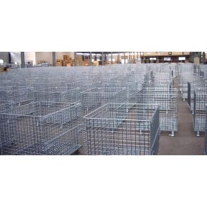 Stackable Collapsible Steel Containers Hot Dipped Galvanized Metal Wire Mesh