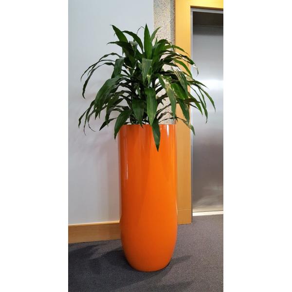 Round Large Fiberglass Flower Pots for Outdoor Street Landscape