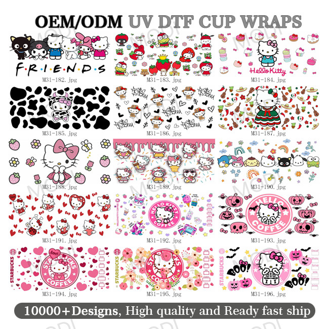 High Quality Dtf Transfer Sticker Cartoon Princess Wrap 16 Oz Uv Dtf Transfer Label Sticker Vinyl Sticker For Cups