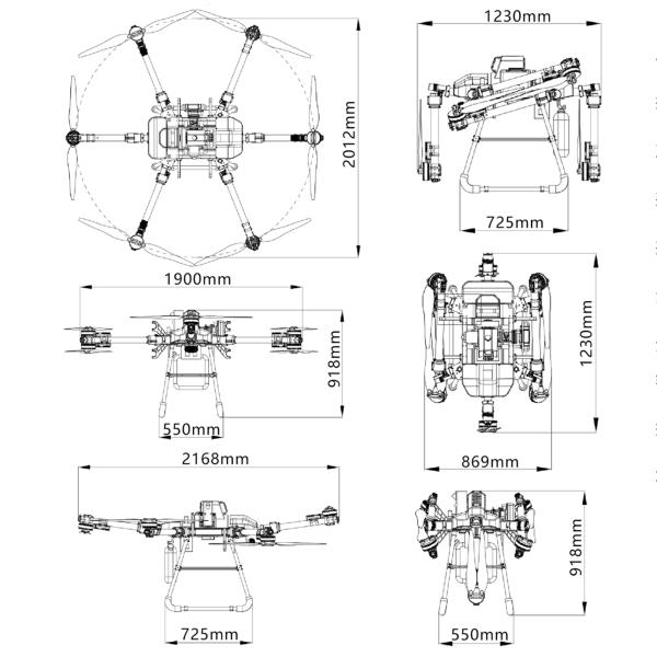 Six-axis extended-range electric-hybrid flight platform / petrol-powered unmanned aircraft