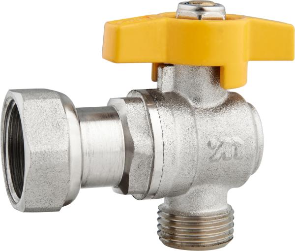 Quality 5802C Gas Stove Valve Brass Ball Valve Angle Type DN15 for Residential Gas Supply with Flexible Female Threaded Nut for sale