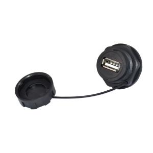 China IP67 Industrial Ethernet Connector , USB 2.0 Female Connector With Cover on sale