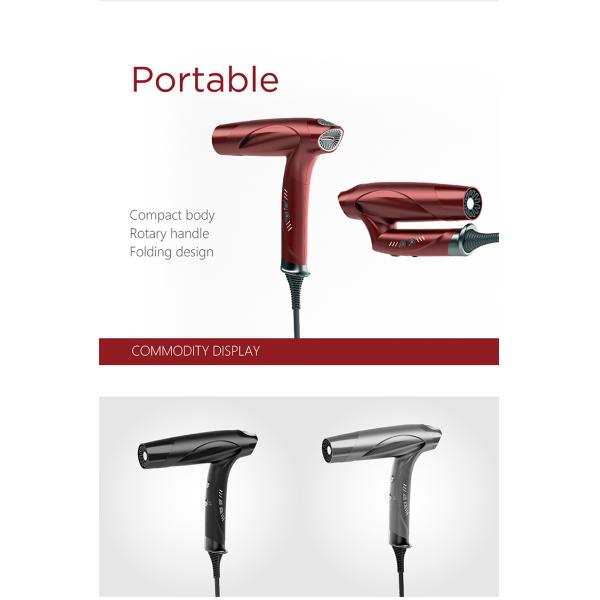 Low Noise Ion Hair Dryer With Nozzle Hot & Cold Air Speed Adjustment Styling Tool