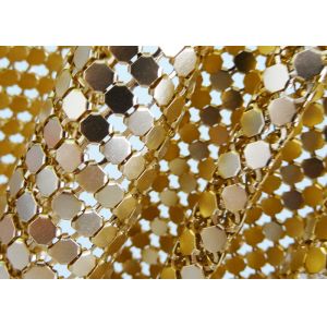Fashion Brass / Aluminum Alloy Metallic Mesh Colth Sequin Fabric
