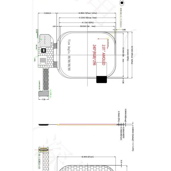 2.01inch AMOLED LCD Display With 240*296 Resolution QSPI Interface High Definition High Brightness Color Screen
