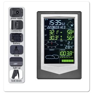 ODM Supported 6 In 1 Solar Weather Station With Wifi Remote Control And Color