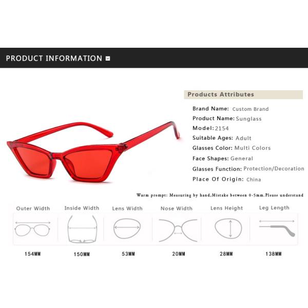 Outdoor Anti Glare PC Glasses UV400 Cat Eye Hot Sale Sunglasses