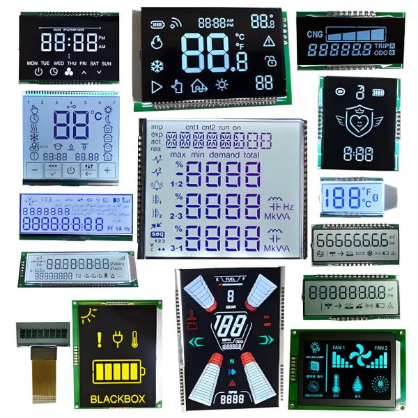 Quality Custom Segment LCD Display Fully Customizable TN Transmissive Positive Wide Temp -30°C to 80°C 6 00 o'clock Viewing Direction for sale