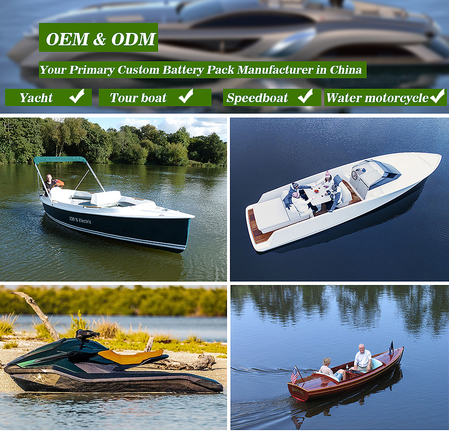 CTS IP67 Waterproof Battery Pack 96V 300Ah Rechargeable LFP Battery 48V 100Ah 200Ah for Electric Boat Marine Yachts