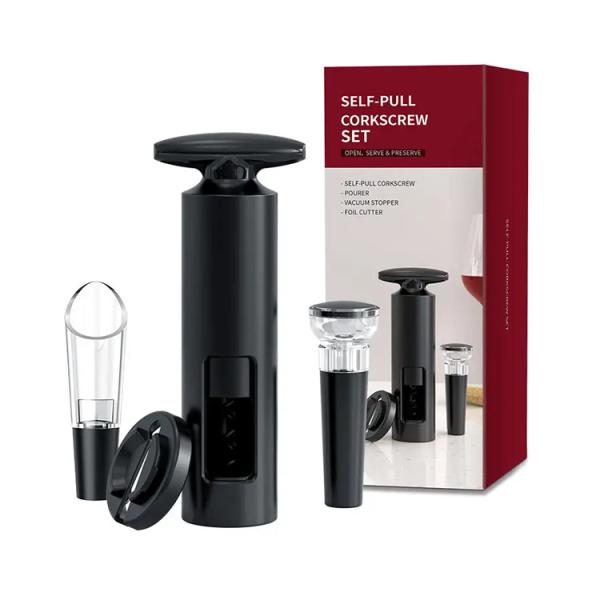 1 Year Warranty Adult Wine Bottle Opener Durable And Easy To Use Kit With Pourer And Stopper