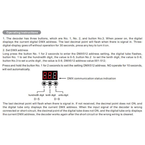 Portable LED DMX Decoder , 1440W 24 Channel Dmx Decoder CE Certificated