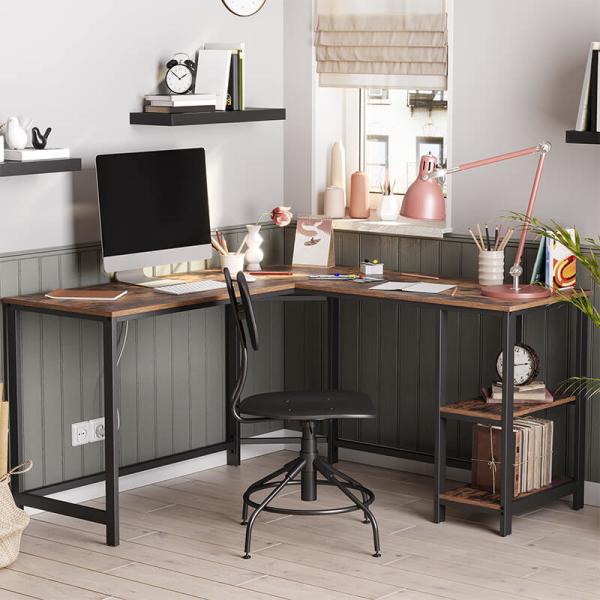 Quality Rustic Computer Desk for Sale, Large Corner Desk, L-shaped Computer Desk, Writing Desk for Home Office, ULWD72X for sale