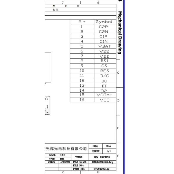 Industrial Small TFT Screen LCM LCD Display Monitor 0.42 Inch