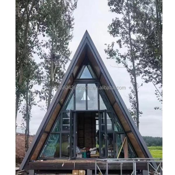 50/75/100mm Wall Wave Sandwich Panel Modern Design Triangular Modular Wooden Prefabricated House for Small Villas Luxury Style