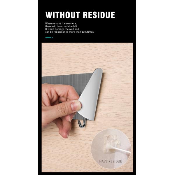 380mm SS304 Shower Bathroom Wall Hooks Suction 8kg Bearing Fixed Type