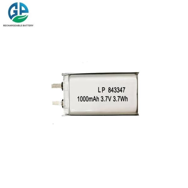 Rechargeable KC CE 3.7v 1000mah Lipo Bataries Lithium Polymer Battery Pack 843347 3.7v 1000mAh Lipo Lithium Liion Rechargeable Battery