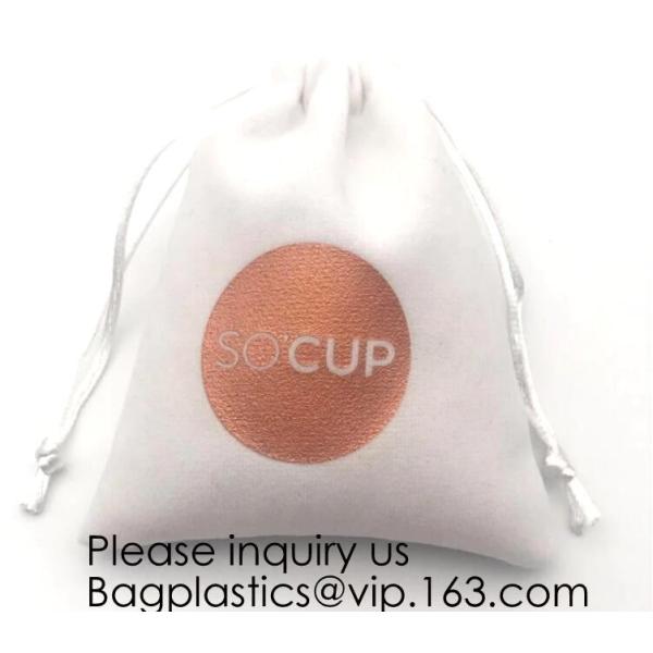 Velvet Cloth Drawstring Pouches Handy Gifts Jewelry Bags,Cream Drawstrings Velvet Bags for Jewelry, Gift, Wedding Favors