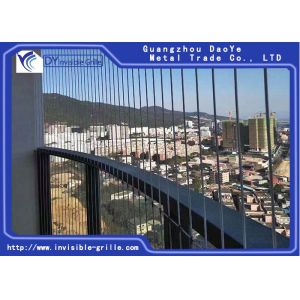 Aluminum Track 316 SS Nylon Coating Balcony Invisible Grille