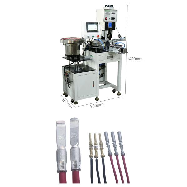 Wire Stripping Semi Automatic Terminal Crimping Machine With Vibration Plate For Insulated Tube