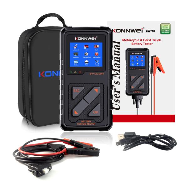 6-24V Battery Tester Analyzer KONNWEI KW710 For Automotive Motorcycle
