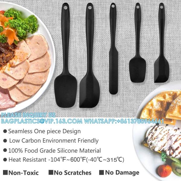 Silicone Rubber Spatula Set For Kitchen Baking, Cooking, And Mixing High Heat Resistant Non Stick Dishwasher Safe