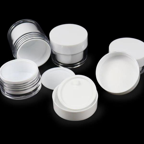 AS Plastic Custom Order Free Sample 15g 30g 50g Double Layer Round Plastic Cream Jar for Cosmetic Packaging