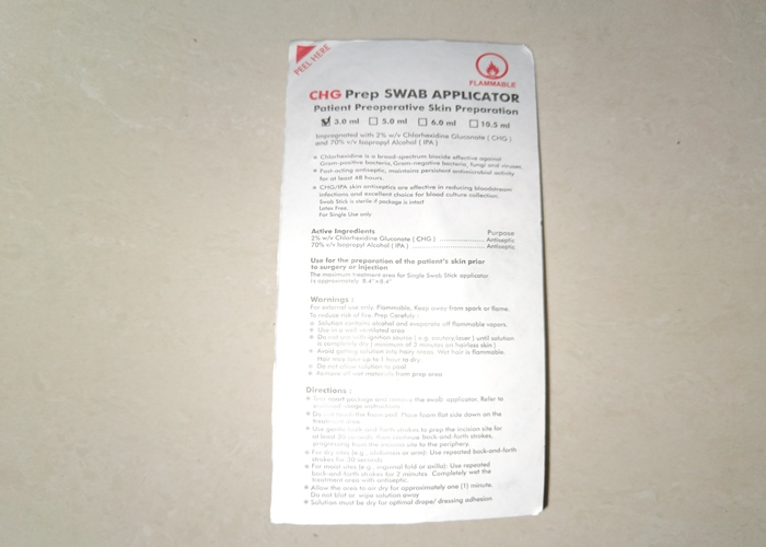 Sterile Antiseptic Swab CHG Skin Prep Foam Sponge Applicator