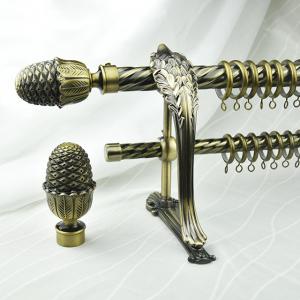 China 28/19mm Bronze Curtain Finials Twisted Curtain Pole Curtain Rod Accessories wholesale
