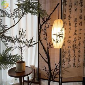 New Chinese Style Modern Floor Light 1.5ｍ／1.8m Retro Branch Fabric Design Simple Floor Lamp