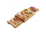 China Non Toxic Bamboo Cheese Board Set Cutlery Set With With Drawer And Platter wholesale