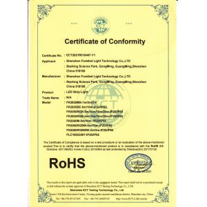 Shenzhen Forstled Light Technology Co., Ltd. Certifications