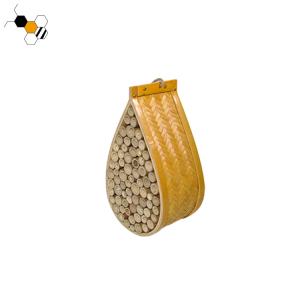China Garden Ornament Yellow Mason Beehive Natural Bamboo Bee Hive wholesale