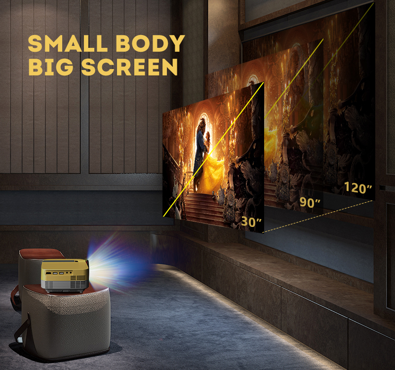 Z6 Mini Portable Projector Android 9.0 White 720P 180 ANSI Lumens Projector
