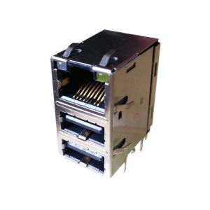 China 45F-10107GYD2NL USB With RJ45 Connectors 10 / 100Mbps Magnetic wholesale