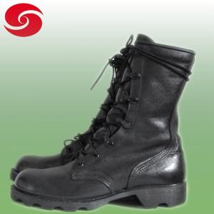 China Combat tactical boots Genuine Leather Black Boot Mens Rubber Sole 6 8 Height on sale