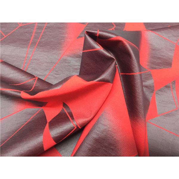 Abstract Geometry PU Printed Garment Leather Fabric 0.1mm For Wadded Jacket