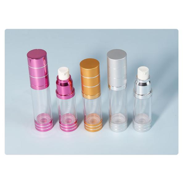 Collar Material PP 15ml 30ml 50ml Luxury Design AS Material Round Shape Lotion Serum Cream Refillable Airless Bottle