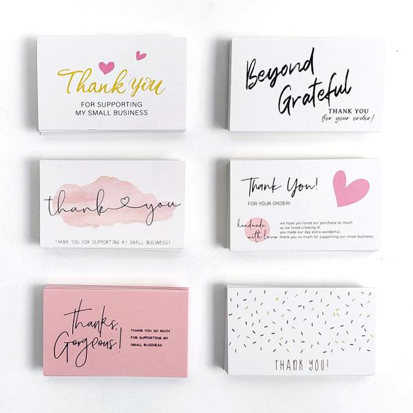 Customized Gold Foil Thank you Card and Wedding Party Invitation with Film Lamination