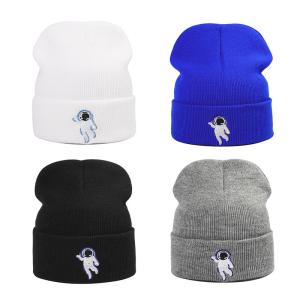 China Autumn Acrylic Beanie And Caps Unisex Cute Astronaut Embroidery on sale