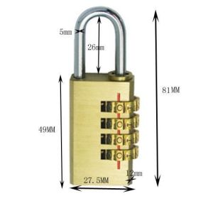 China 4 Digit brass Combination Padlock wholesale