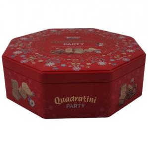 China Octagon Shaped Cookie Tin Container for Food and Promotion Packaging on sale