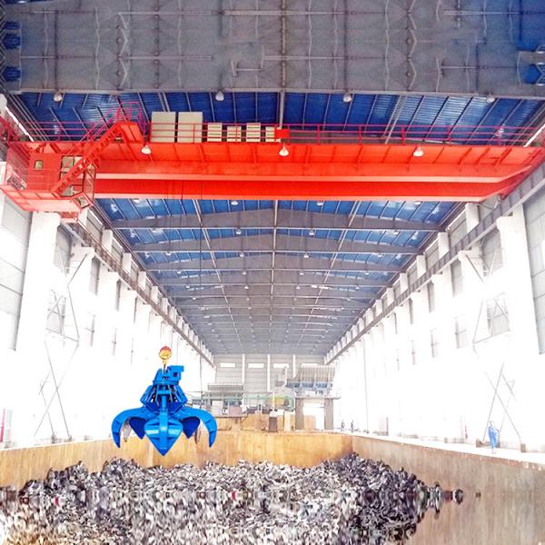 A6 - A8 Q235B Double Girder Bridge 50 Ton Overhead Crane With Grab