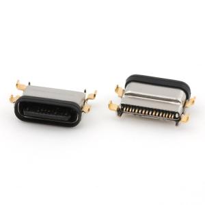 China USB C 16Pin Type C Female Connector Mid Mount 1.13mm IPX8 Waterproof With LIM on sale