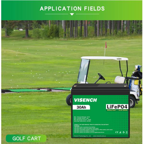 Visench 12V 30Ah Lithium Ion Iron Phosphate Battery Rechargeable 12.8V Lifepo4 Battery Pack